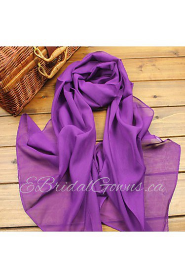 Fashion Shawls Shawls/Scarves Chiffon Candy Pink/Purple(More Colors)