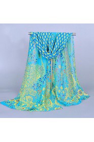 Women's Chiffon Colorful Print Scarf