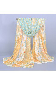 Women's Chiffon Colorful Print Scarf