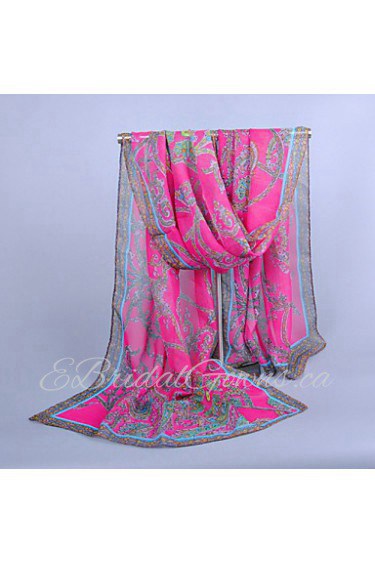 Women's Chiffon Colorful Print Scarf