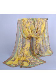 Women's Chiffon Colorful Print Scarf