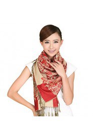 Ms. National Wind Long Section Of Cotton Jacquard Fringed Scarves