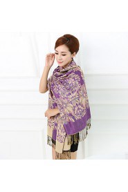 Ms. National Wind Long Section Of Cotton Jacquard Fringed Scarves