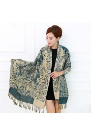 Ms. National Wind Long Section Of Cotton Jacquard Fringed Scarves