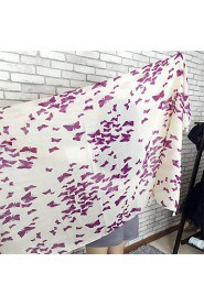 Literary Cotton Long Shawl Large Size Women Butterfly Print Scarves