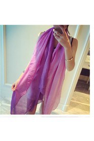 Women Summer Sun Gradient Color Matching Super Wide Cotton Shawls Variety of Knot Silk Scarves