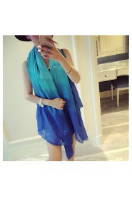 Women Summer Sun Gradient Color Matching Super Wide Cotton Shawls Variety of Knot Silk Scarves