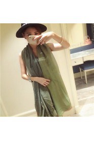 Women Summer Sun Gradient Color Matching Super Wide Cotton Shawls Variety of Knot Silk Scarves