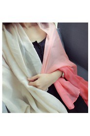 Women Summer Sun Gradient Color Matching Super Wide Cotton Shawls Variety of Knot Silk Scarves