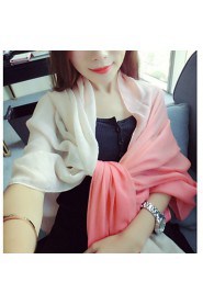 Women Summer Sun Gradient Color Matching Super Wide Cotton Shawls Variety of Knot Silk Scarves