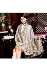 Warm Autumn And Winter Scarves Korean Female National Wind Phoenix Noble Embroidery Jacquard Fringed Oversized Shawl