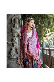 Warm Autumn And Winter Scarves Korean Female National Wind Phoenix Noble Embroidery Jacquard Fringed Oversized Shawl