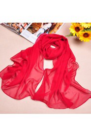 Women's Cute/Casual Chiffon/Polyester Solid Color Scarves