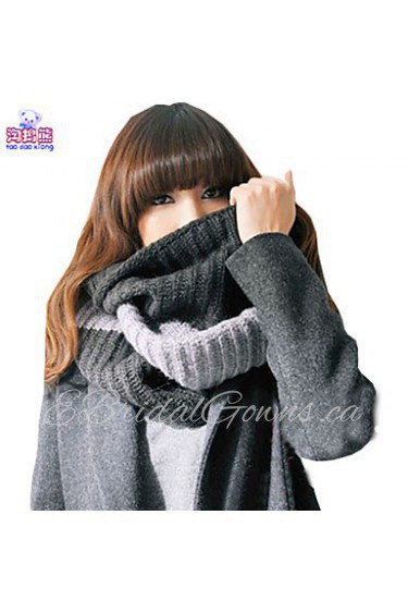 Waboats Winter Women Thick Knitted Mixed Infinity Loop Scarf