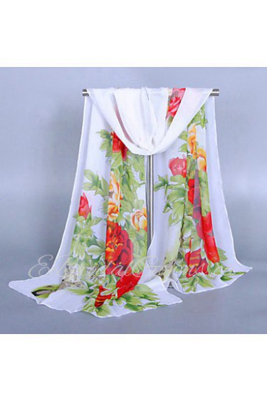 Women's Chiffon Colorful Print Scarf