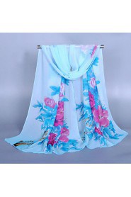 Women's Chiffon Colorful Print Scarf