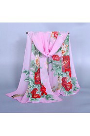 Women's Chiffon Colorful Print Scarf