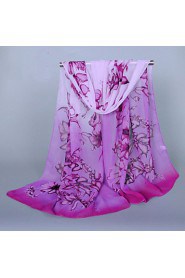 Women's Chiffon Colorful Print Scarf