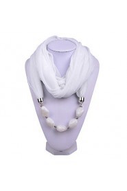 Women Infinity Ring Fashion Scarf with Brush Painting Beads Long Wraps