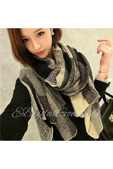 Korean Version Of The Fall And Winter Warm Cashmere Black And White Plaid Scarves