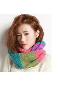 Stitching Color Wool Knitted Scarf Hedging Warm Winter Thick Rainbow Colored Scarves