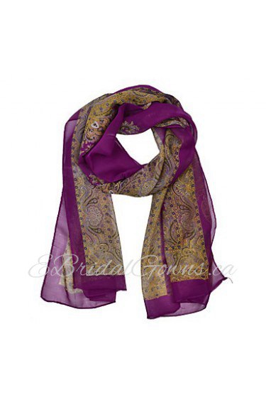 Women's Flora Print Chiffion Square Bandana Scarf 150*50cm