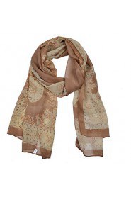 Women's Flora Print Chiffion Square Bandana Scarf 150*50cm