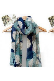 Women Cute Contrast Color Big Flower Scarf Shawl