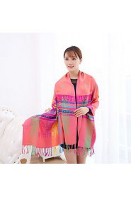 Ms National Wind Long Fringed Shawls Spend Jacquard Warm Colored Scarves