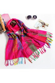 Ms National Wind Long Fringed Shawls Spend Jacquard Warm Colored Scarves