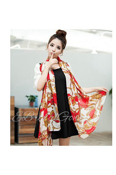 Ms Carriage Pattern Chain Printed Chiffon Scarves