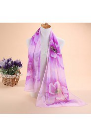 Ms new big flower chiffon scarf silk scarves