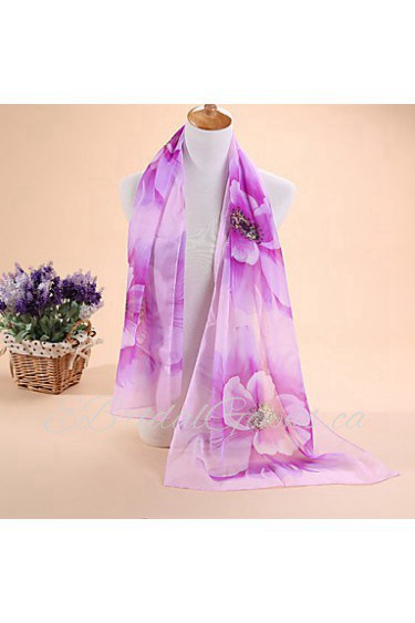 Ms new big flower chiffon scarf silk scarves