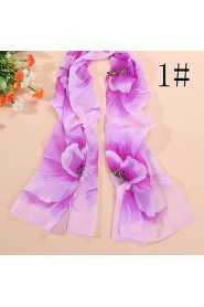 Ms new big flower chiffon scarf silk scarves