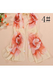 Ms new big flower chiffon scarf silk scarves