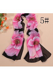 Ms new big flower chiffon scarf silk scarves