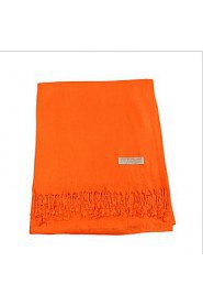 Women Autumn And Winter Thick Warm Cashmere Fringed Shawl Pure Color Chinese Red Scarf