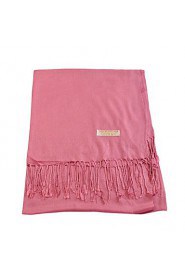 Women Autumn And Winter Thick Warm Cashmere Fringed Shawl Pure Color Chinese Red Scarf