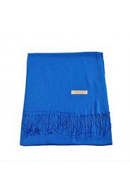 Women Autumn And Winter Thick Warm Cashmere Fringed Shawl Pure Color Chinese Red Scarf