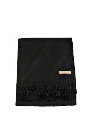 Women Autumn And Winter Thick Warm Cashmere Fringed Shawl Pure Color Chinese Red Scarf