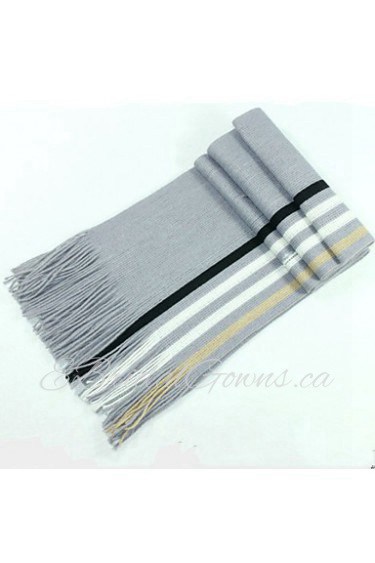 The Latest Men's Striped Scarf Long Korean Spell Color Knit Warm Scarves