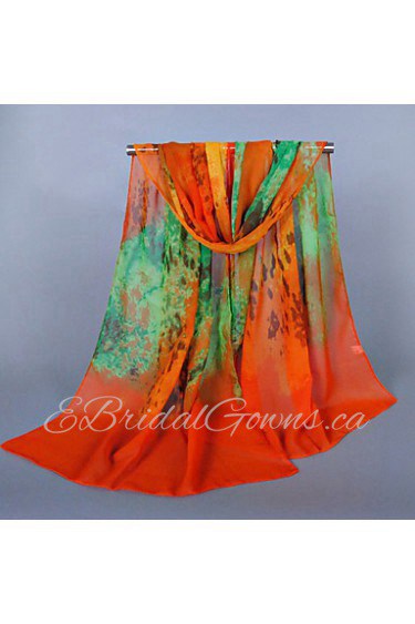 Women's Chiffon Colorful Print Scarf