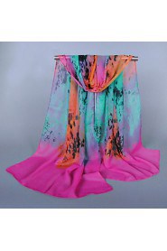 Women's Chiffon Colorful Print Scarf