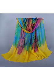 Women's Chiffon Colorful Print Scarf