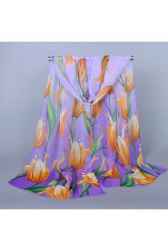 Women's Chiffon Colorful Print Scarf