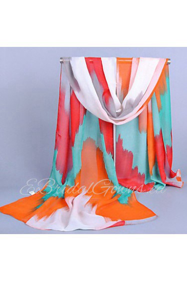 Women's Chiffon Colorful Print Scarf