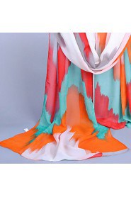 Women's Chiffon Colorful Print Scarf