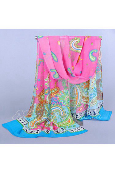 Women's Chiffon Colorful Print Scarf