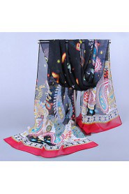 Women's Chiffon Colorful Print Scarf