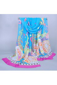 Women's Chiffon Colorful Print Scarf